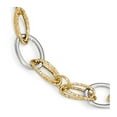 thumbnail image 1 of 14K Two-Tone Gold bracelet Fancy Textured 7.5 in Polished & Link, 1 of 4