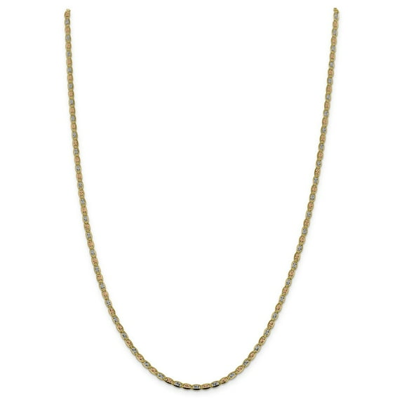 14K Two-Tone Gold chain 18 in 2.75 mm 2.75mm Tri-color pave Valentino