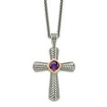 thumbnail image 1 of 14K Two-Tone Gold necklace Gemstone Yellow Amethyst Cushion Purple 18 in 3 mm, 1 of 2