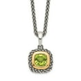 thumbnail image 1 of 14K Two-Tone Gold necklace Gemstone Yellow Peridot Cushion Green, 1 of 2