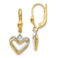 thumbnail image 1 of 14K Two-Tone Heart Leverback Dangle Earrings, 1 of 1