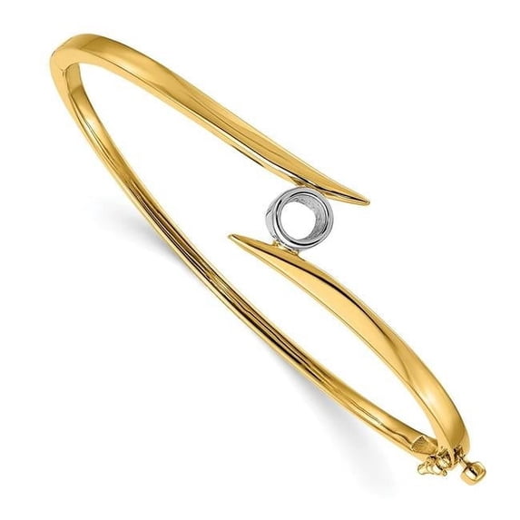 14K Two-Tone Hinged Bangle Bracelet Mounting