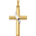 thumbnail image 1 of 14K Two-Tone Hollow Cross With Drape Charm (33 X 16) Made In United States xr562, 1 of 6