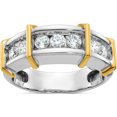thumbnail image 1 of 14K Two-Tone Ibgoodman Men's Polished 7-Stone 1 Carat Aa Quality Diamond Ringsize 10 (Width 10.02) - Jbsp, 1 of 5