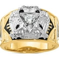 thumbnail image 1 of 14K Two-Tone Ibgoodman Men's Polished And Textured With Multi-Color Enamel Diamond 32Nd Degree Scottish Rite Masonic Ringsize 10 (Width 14.6) - Jbsp, 1 of 5