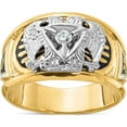 thumbnail image 1 of 14K Two-Tone Ibgoodman Men's Polished And Textured With Black White Enameled Diamond 32Nd Degree Scottish Rite Masonic Ringsize 10 (Width 13.8) - Jbsp, 1 of 5