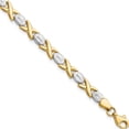 thumbnail image 1 of 14K Two-Tone Jbsp's Polished Bracelet Made In Turkey lf263-7.25, 1 of 6