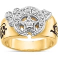 thumbnail image 1 of 14K Two-Tone Lab Grown Diamond Si1/Si2, G H I, Shriners Ring (Size 10) Made In India rm5850-040-10ywlg, 1 of 5