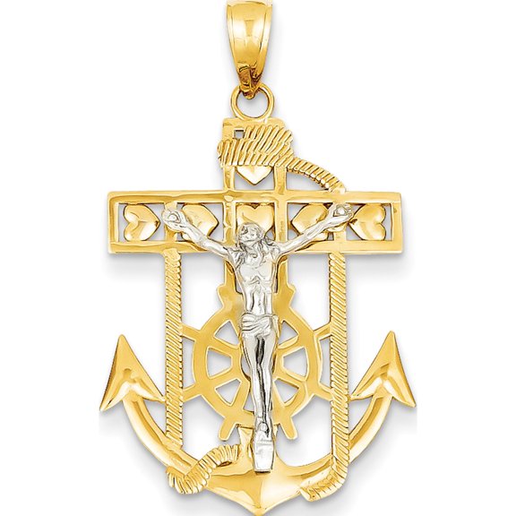 Jewelry by Sweet Pea 14K Two-tone Two-tone Mariners Crucifix Pendant
