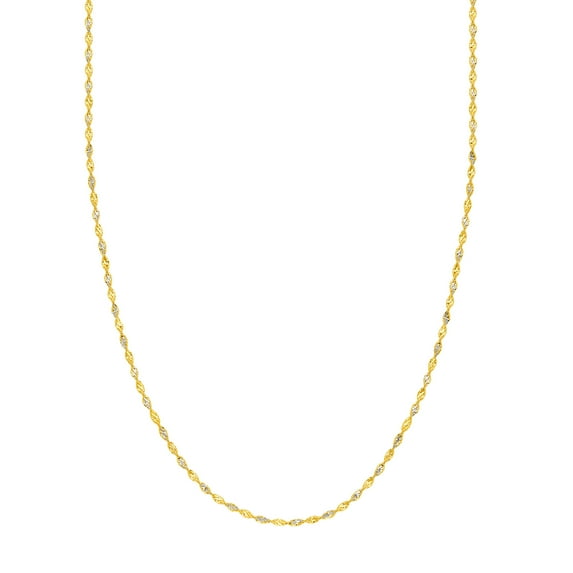 14K Two-Tone Men & Women's 18" 2.10mm Twisted Dorica Chain Necklace