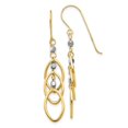 thumbnail image 1 of 14K Two-Tone Oval Beaded Dangle Earrings, 1 of 1