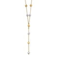 thumbnail image 1 of 14K Two-Tone Polished Adjustable Beaded Y-Drop Necklace, 1 of 3