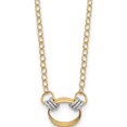 thumbnail image 1 of 14K Two-Tone Polished And Satin Circle Necklace (17 X 21) Made In Italy sf2905-17, 1 of 5