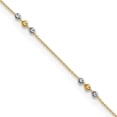 thumbnail image 1 of 14K Two-Tone Polished Diamond-Cut Beaded 9In Plus 1 In Ext. Anklet (9 X 0.75) Made Turkey ank330-9, 1 of 5