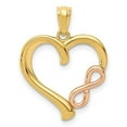 thumbnail image 1 of 14K Two-Tone Polished Infinity Heart Pendant, 1 of 1