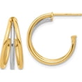 thumbnail image 1 of 14K Two-Tone Polished Multi Row Hoop Post Earrings (Width 18.5) (Length 19.4) - Jbsp, 1 of 5