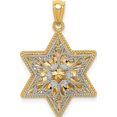 thumbnail image 1 of 14K Two-Tone Polished Reversible Filigree Star Of David Pendant Made In United States k5709, 1 of 5