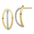 thumbnail image 1 of 14K Two-Tone Polished & Twisted Fancy Post Earrings, 1 of 1