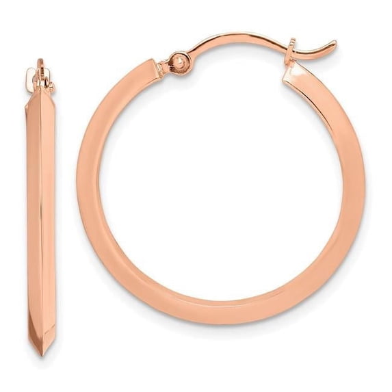 14K Two-Tone Rose Gold Polished Hoop Earrings