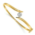 thumbnail image 1 of 14K Two-Tone Silver and Gold Plated AAA Diamond Bangle Bracelet, 1 of 5