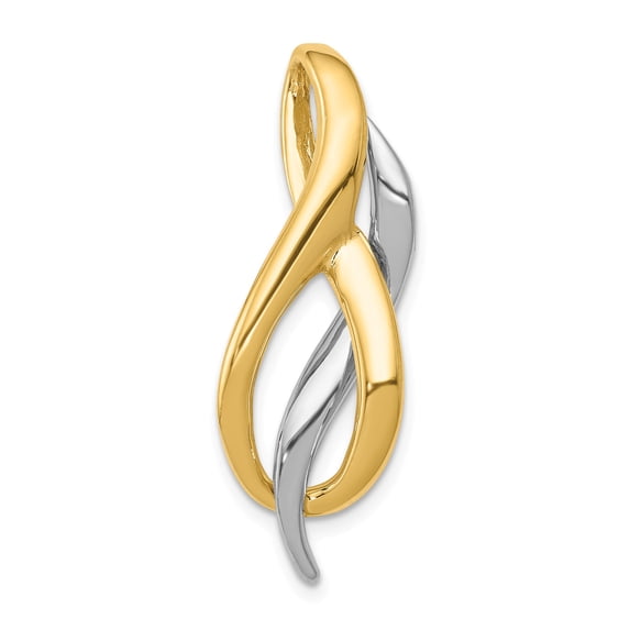 14K Two-Tone Slide in 14k Yellow and White Gold