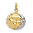 thumbnail image 1 of 14K Two-Tone Solid Polished Reversible Sun & Moon Pendant, 1 of 1