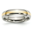 thumbnail image 1 of 14K Two-Tone Titanium 14K Ring Band Wedding Yellow Gold, 1 of 6