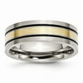 thumbnail image 1 of 14K Two-Tone Titanium Ring Band Wedding Yellow Gold Flat, 1 of 6