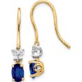 thumbnail image 1 of 14K Two-Tone Two Tone Diamond And Oval Sapphire Earrings (29 X 4) Made In India em5600-sa-013-ywa, 1 of 5