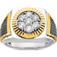 thumbnail image 1 of 14K Two-Tone W/Black Rhodium Ibgoodman Men's 1 Carat Diamond Complete Ringsize 10 (Width 16) - Jbsp, 1 of 5