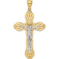 thumbnail image 1 of 14K Two-Tone With Rhodium Crucifix Charm Made In United States k9224, 1 of 5
