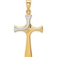 thumbnail image 1 of 14K Two-Tone With Rhodium Fancy Cross Pendant (39 X 20) Made In Turkey k4308, 1 of 5