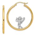 thumbnail image 1 of 14K Two-Tone with Rhodium Angel Hoop Earrings, 1 of 1