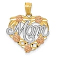 thumbnail image 1 of 14K Two-Tone with White Rhodium Mom Heart Pendant, 1 of 1