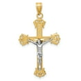 thumbnail image 1 of 14K Two-tone Diamond-cut Crucifix Pendant, 1 of 1