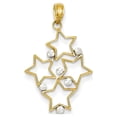 thumbnail image 1 of 14K Two-tone Diamond-cut Star Cluster Pendant, 1 of 3