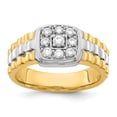 thumbnail image 1 of 14K Two-tone Gold Diamond Men's Ring (0.41Cttw) Ring Size 10, 1 of 5