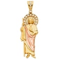 thumbnail image 1 of 14K Two-tone Gold Large CZ Saint Jude Thaddeus Charm Pendant (70mm x 25mm), 1 of 2