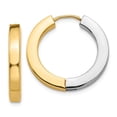 thumbnail image 1 of 14K Two-tone Gold Polished Hollow Hinged Hoop Earrings, 1 of 4