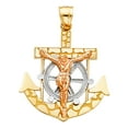 thumbnail image 1 of 14K Two-tone Gold Religious Mariner Crucifix Charm Pendant (25mm x 25mm), 1 of 2