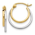 thumbnail image 1 of 14K Two-tone Polished Hinged Hoop Earrings 14k Two-tone Earrings, 1 of 1