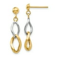 thumbnail image 1 of 14K Two-tone Polished Post Dangle Earrings 14k Two-tone Earrings, 1 of 4