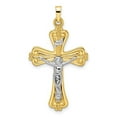 thumbnail image 1 of 14K Two-tone Polished Solid Inri Curcifix Cross Pendant, 1 of 1
