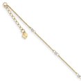 thumbnail image 1 of 14K Two-tone Ropa Mirror Bead with 1in Ext Anklet, 1 of 1