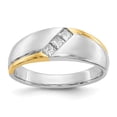 thumbnail image 1 of 14K Two-tone Square Diamond Mens Ring, Size 10, 1 of 1