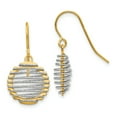 thumbnail image 1 of 14K Two-tone Wire Wrapped Dangle Shepherd Hook Earrings 14k Two-tone Earrings, 1 of 1