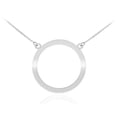thumbnail image 1 of 14K WHITE GOLD CIRCLE OF LIFE KARMA NECKLACE :  18", 1 of 1