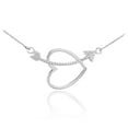 thumbnail image 1 of 14K WHITE GOLD HEART &amp; ARROW DIAMOND NECKLACE :  22", 1 of 1