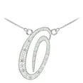 thumbnail image 1 of 14K WHITE GOLD LETTER SCRIPT "O" DIAMOND INITIAL NECKLACE :  22", 1 of 1