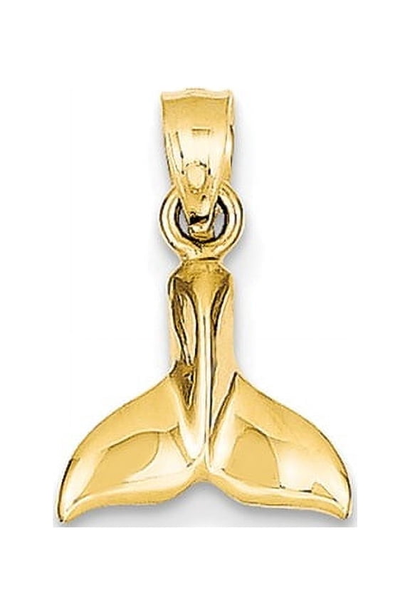 14K Whale Tail Pendant